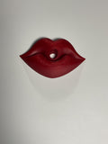 Oversized Straw Topper - Red Lips