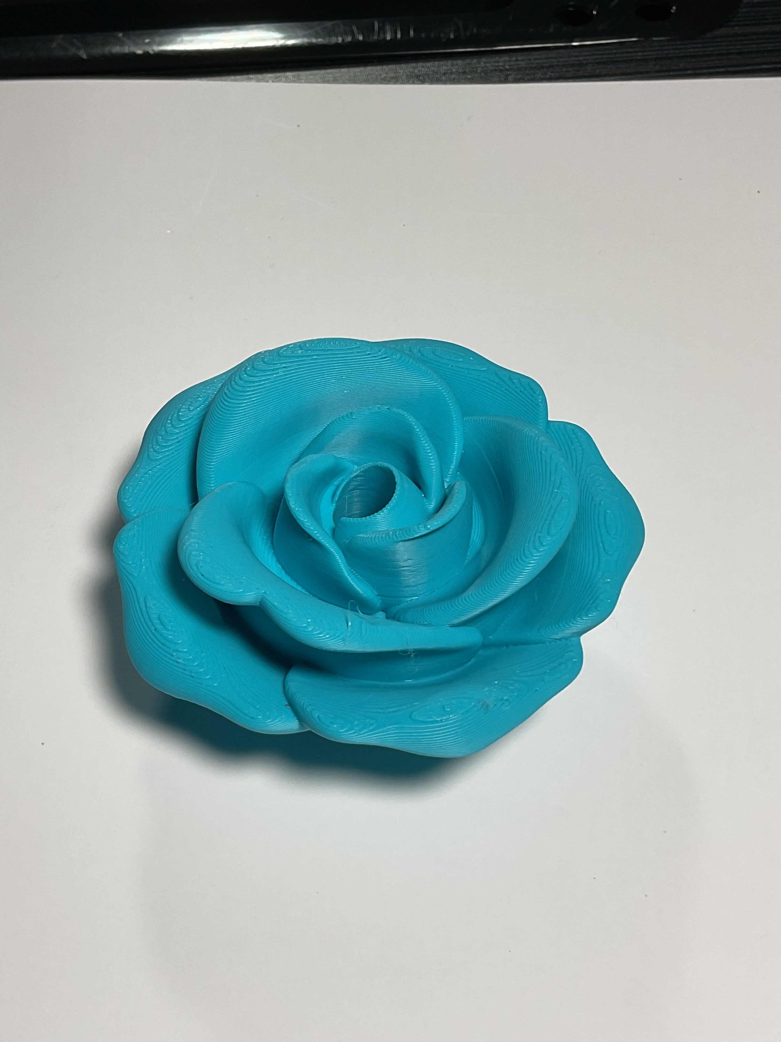 Oversized Straw Topper - Teal Rose