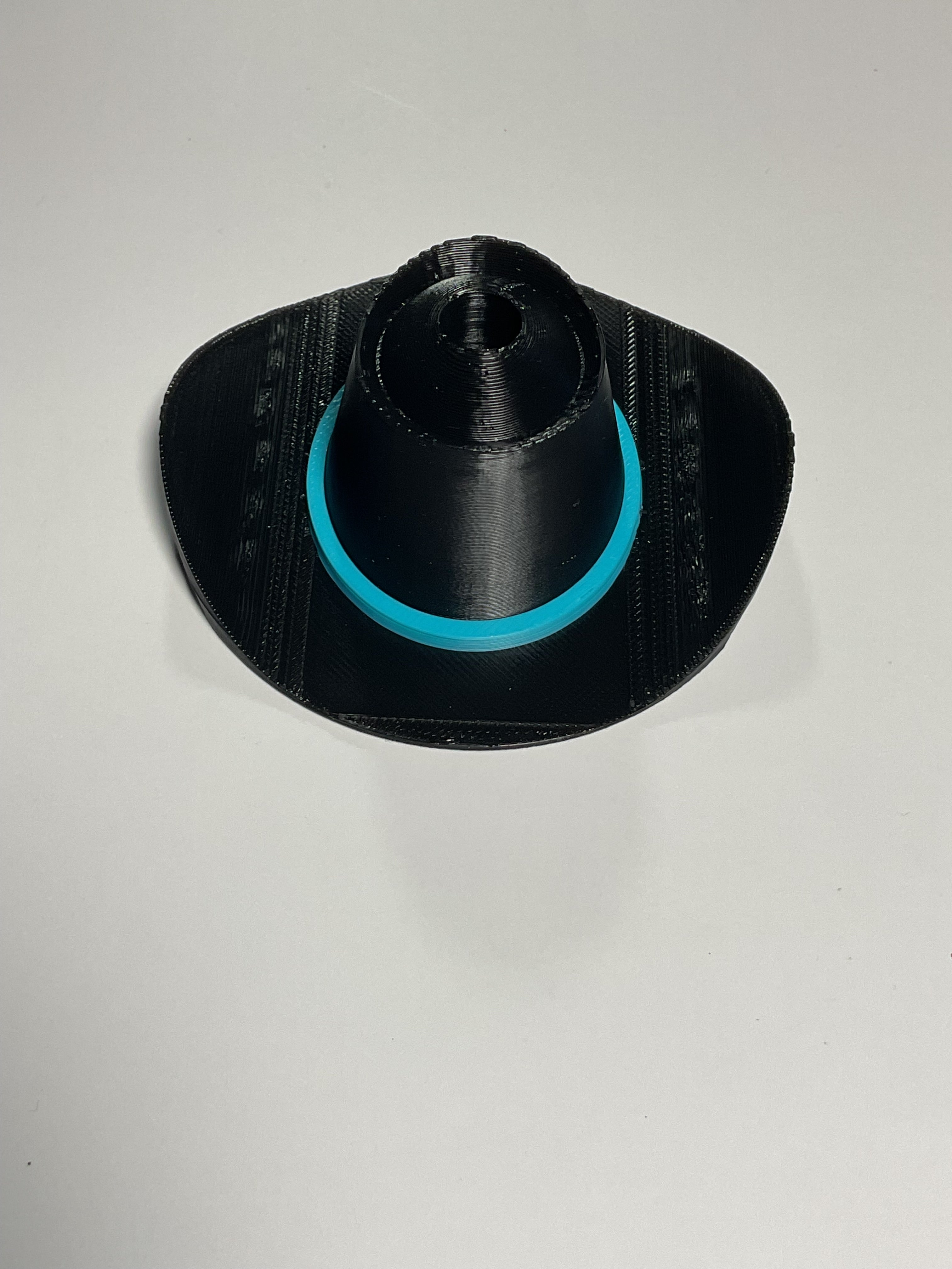 Oversized Straw Topper - Black Cowboy Hat