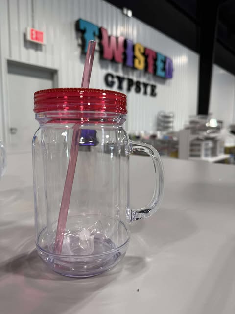 20oz PRE-DRILLED HOLE: ACRYLIC MUG
