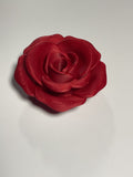 Oversized Straw Topper - Dark Red Rose
