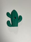Oversized Straw Topper - Dark Green Cactus