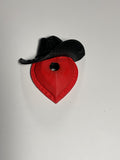 Oversized Straw Topper - Red Heart/Cowboy hat