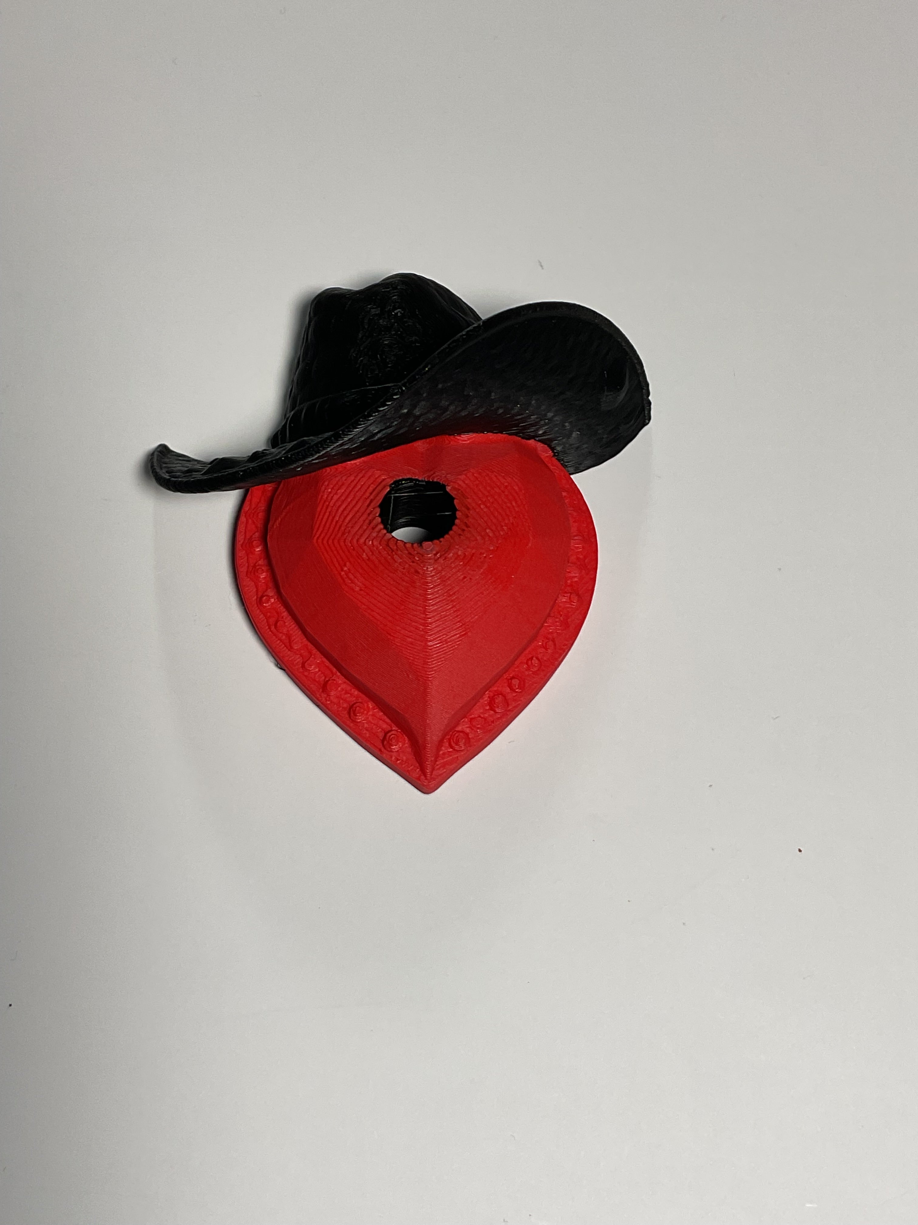Oversized Straw Topper - Red Heart/Cowboy hat