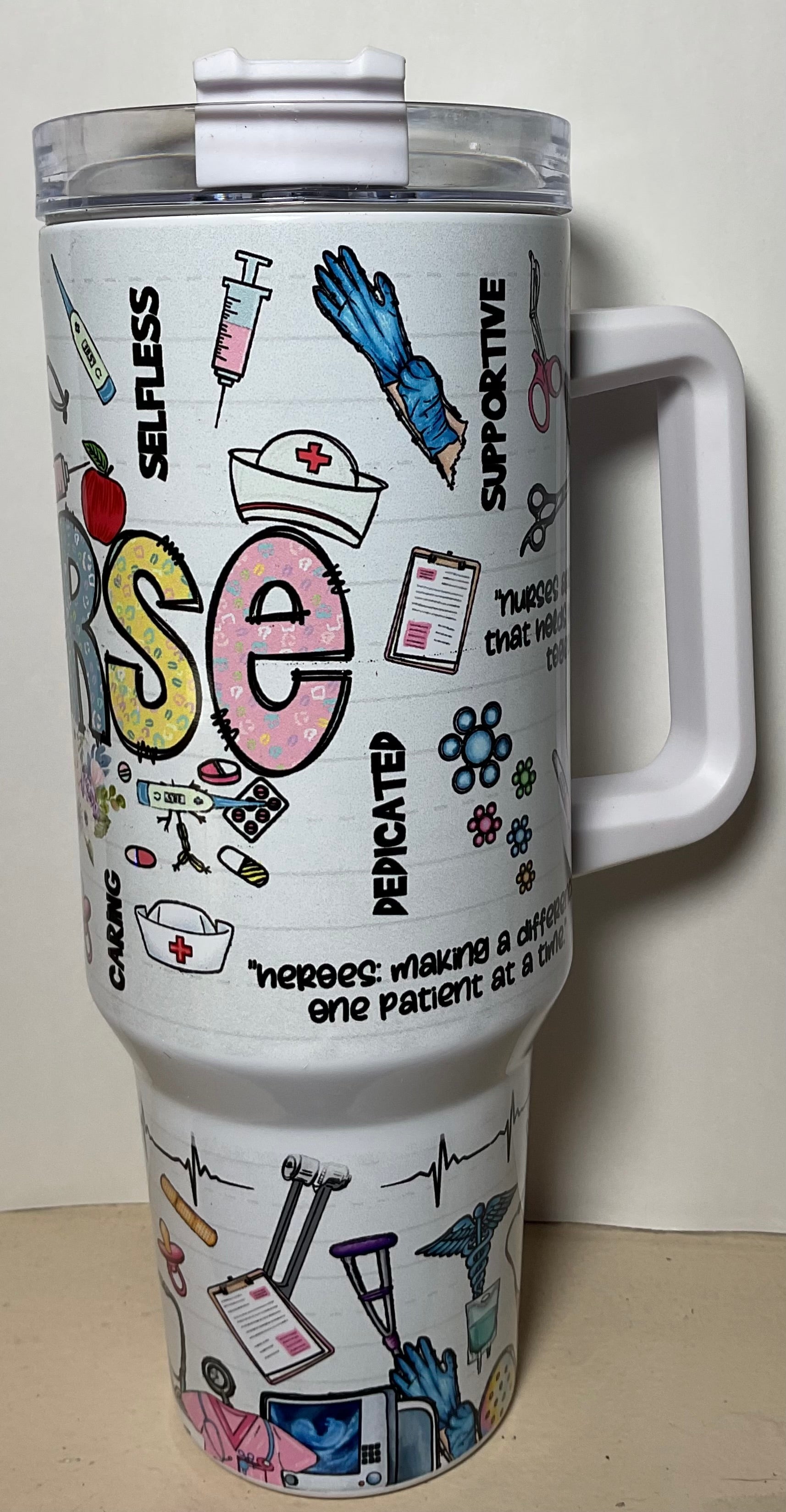 40oz Stainless Nurse Tumbler