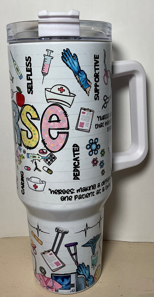 40oz Stainless Nurse Tumbler