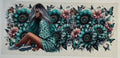 Flowers w/ Girl (Blue)