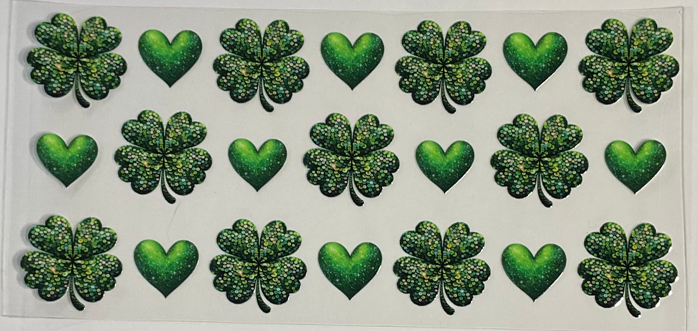 Green Shamrocks with hearts