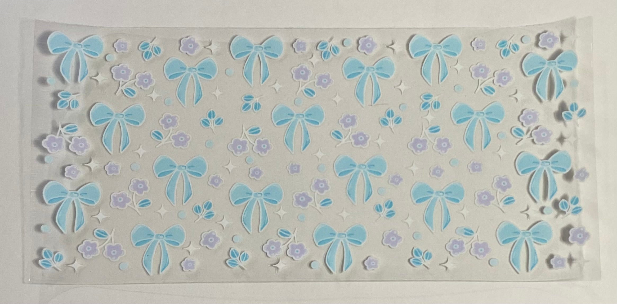 Blue Bows w/ purple flowers