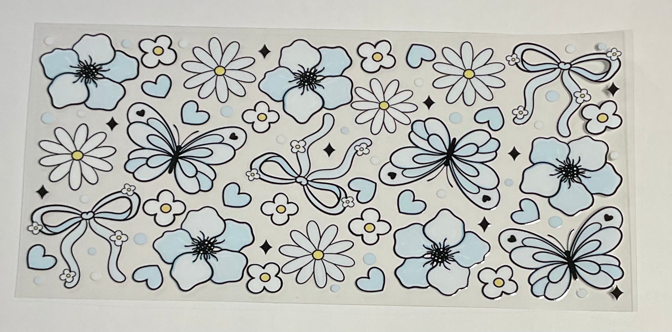 Blue/White w/ blue bows