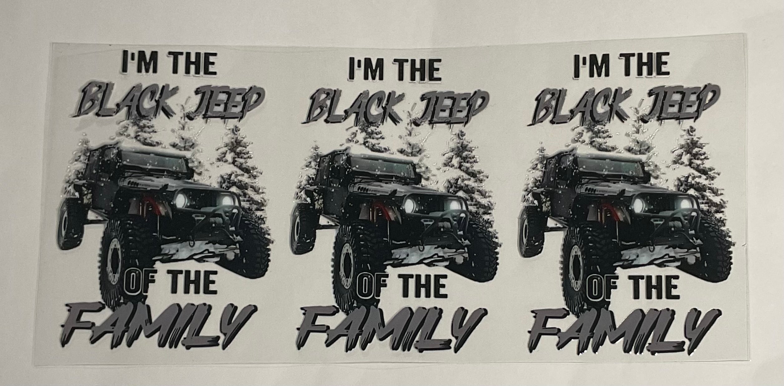 Cars (Jeep- I'm the black jeep of the family)