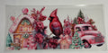Christmas Pink Truck & Cardinal