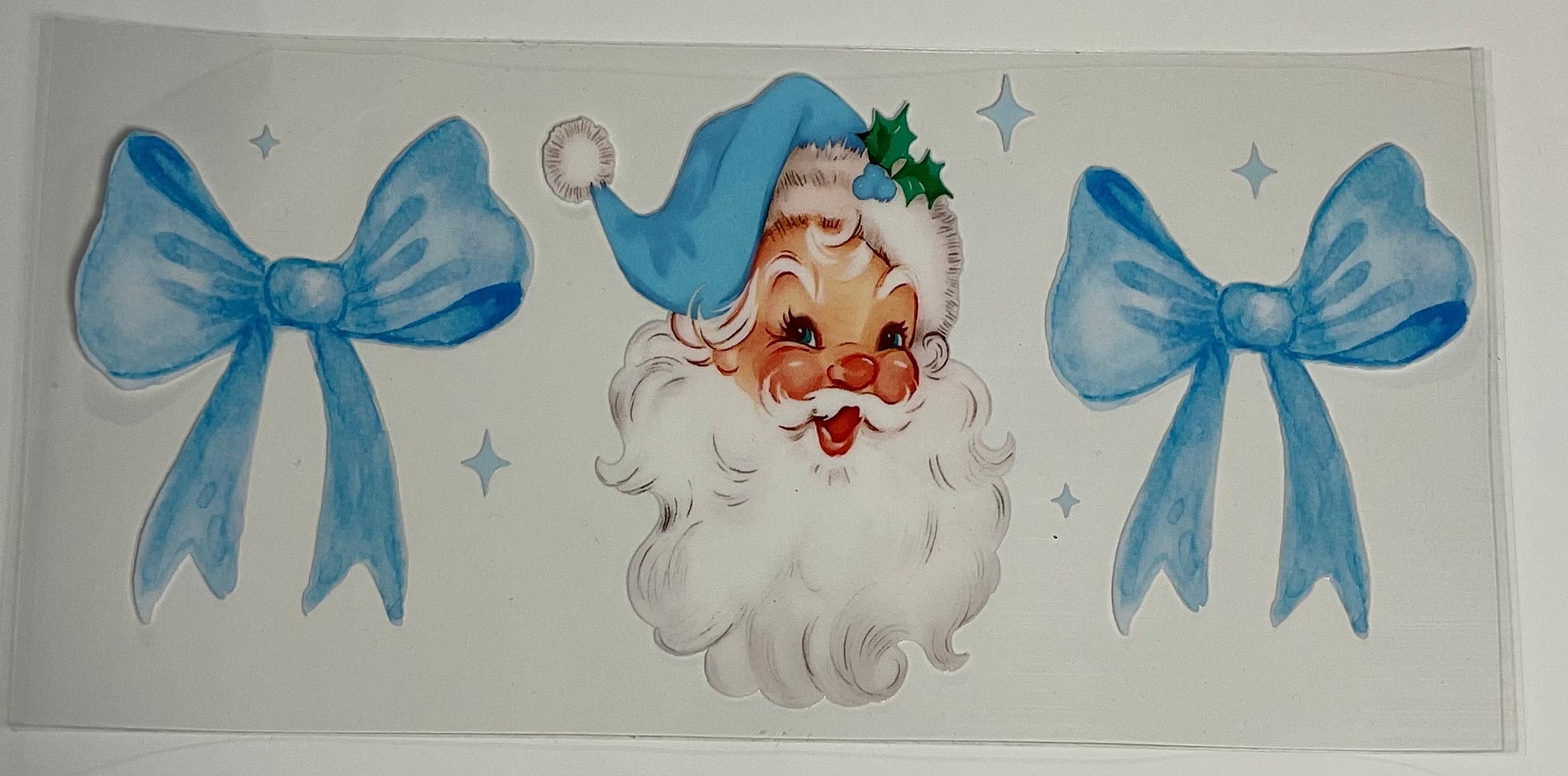 Santa & Blue Bow