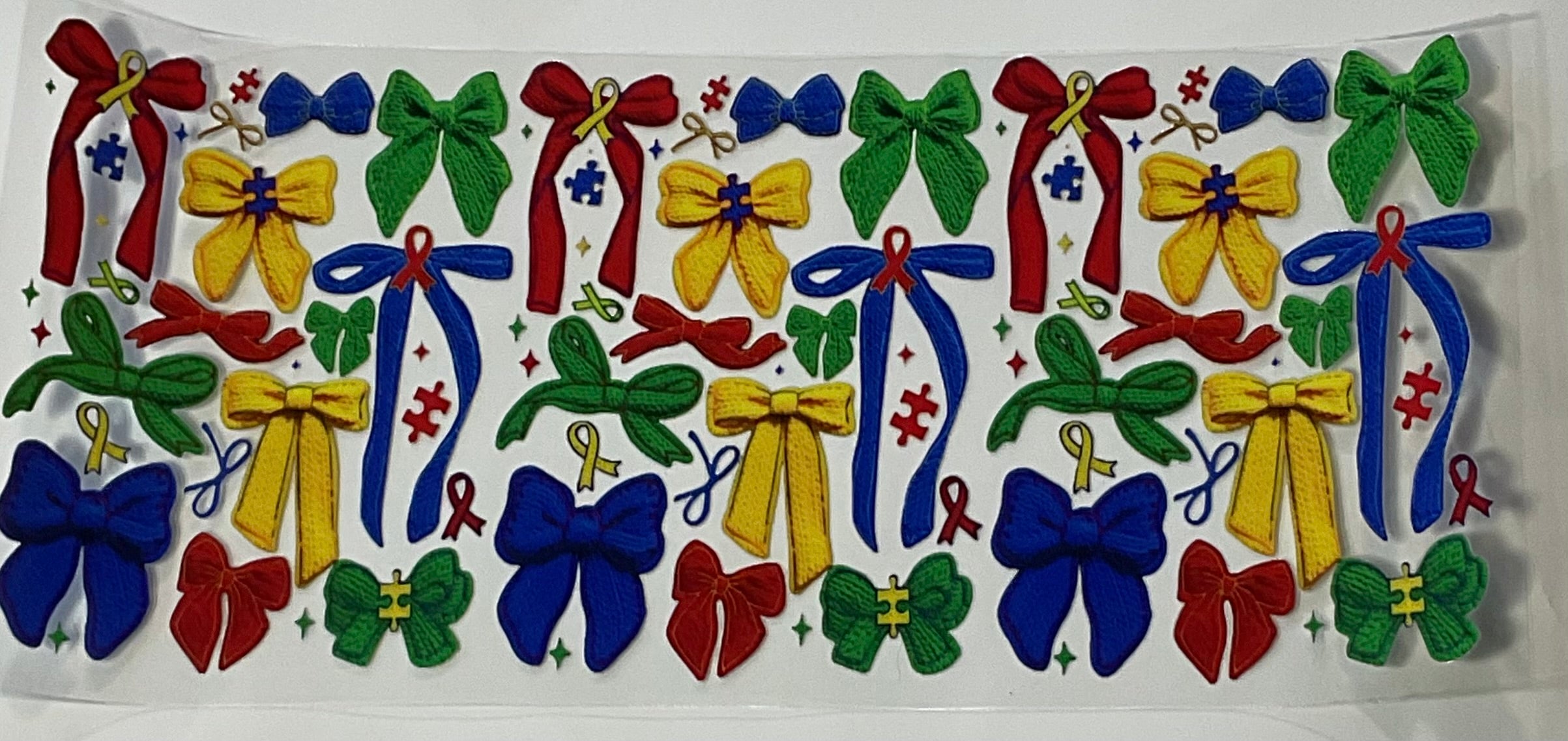 Blue,Red, Yellow, Green Bows