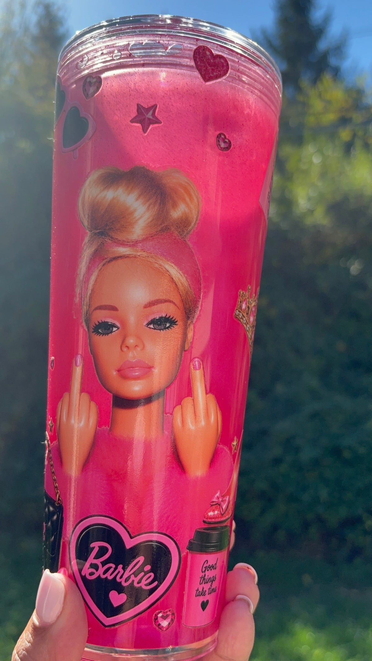 Pre-Made -24oz Pink Girl Cateye