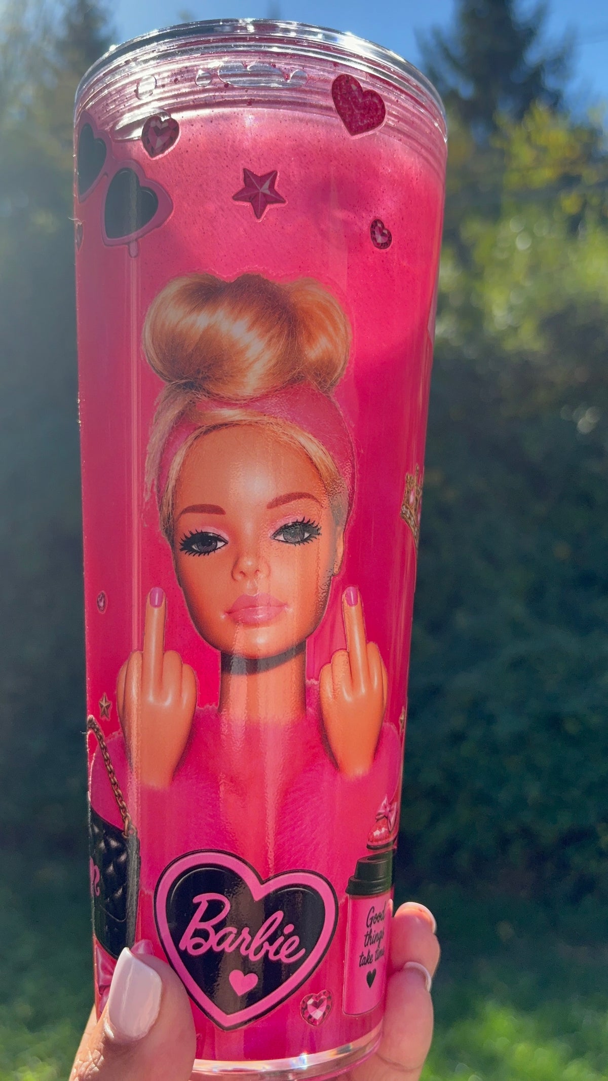 Pre-Made -24oz Pink Girl Cateye