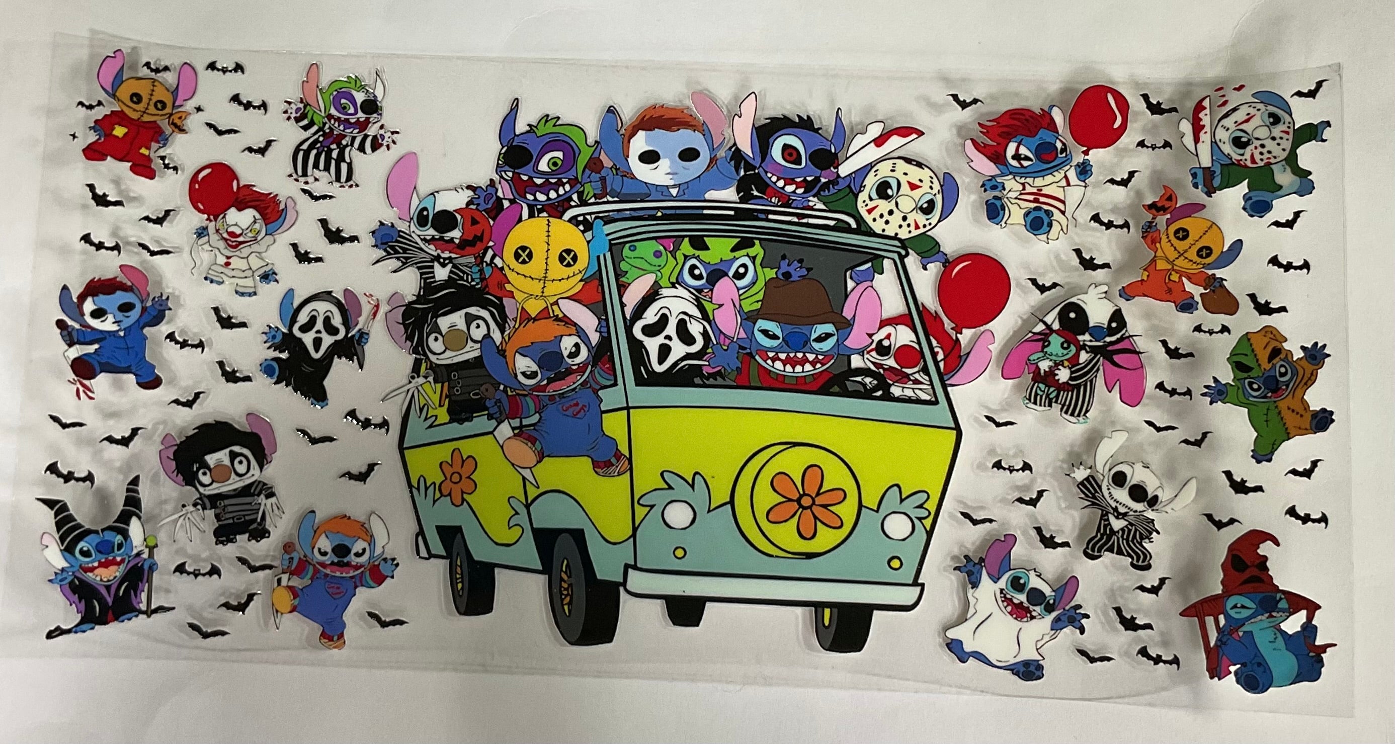 Halloween Characters in mystery machine