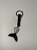 Rhinestone Keychain - Black Mermaid Tail
