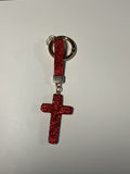Rhinestone Keychain - Red Cross