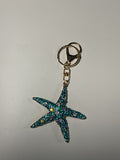 Rhinestone Keychain - Blue Starfish
