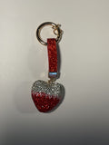 Rhinestone Keychain - Red Heart