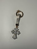 Rhinestone Keychain - Silver Cross