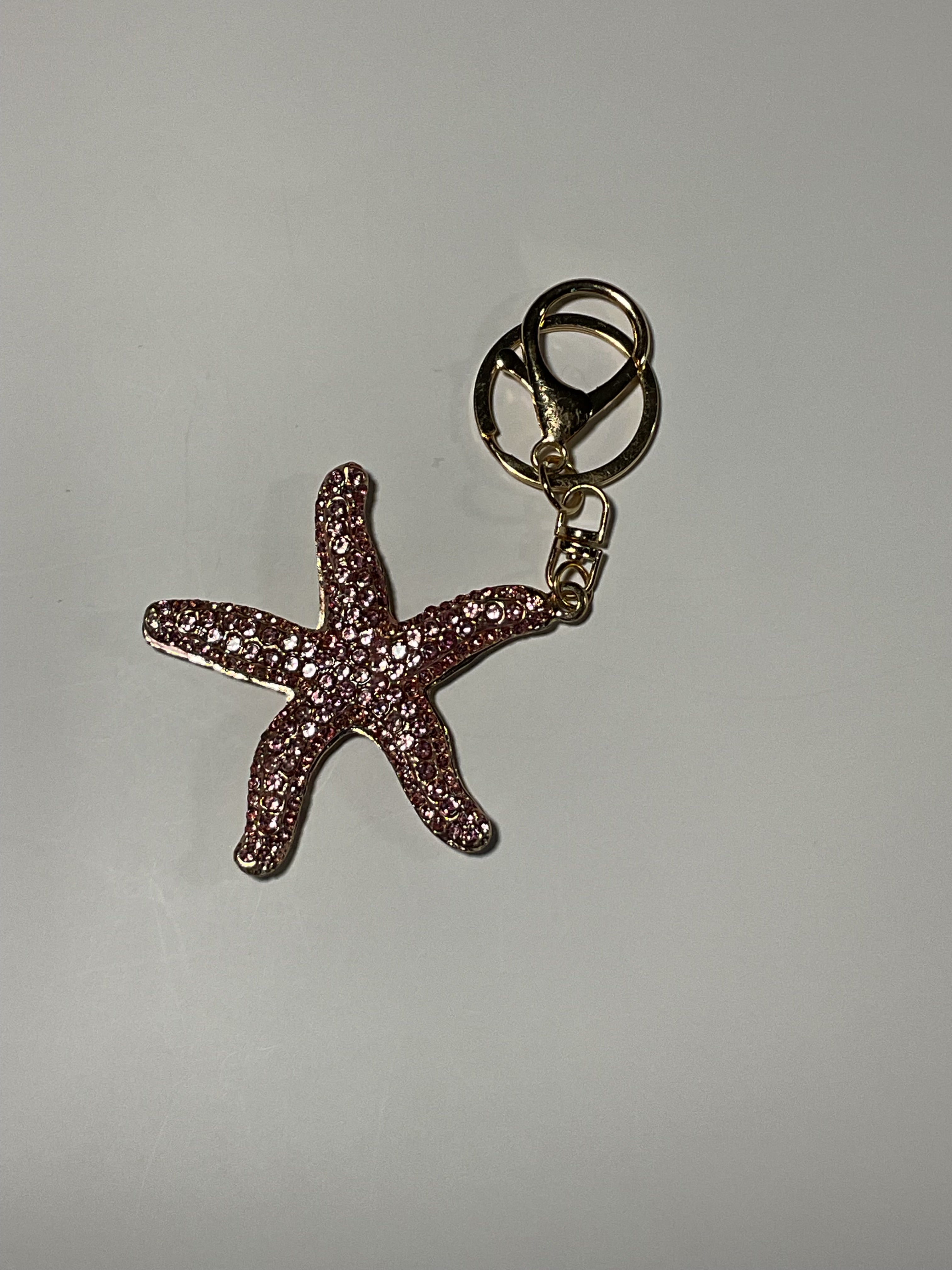 Rhinestone Key - Pink Starfish