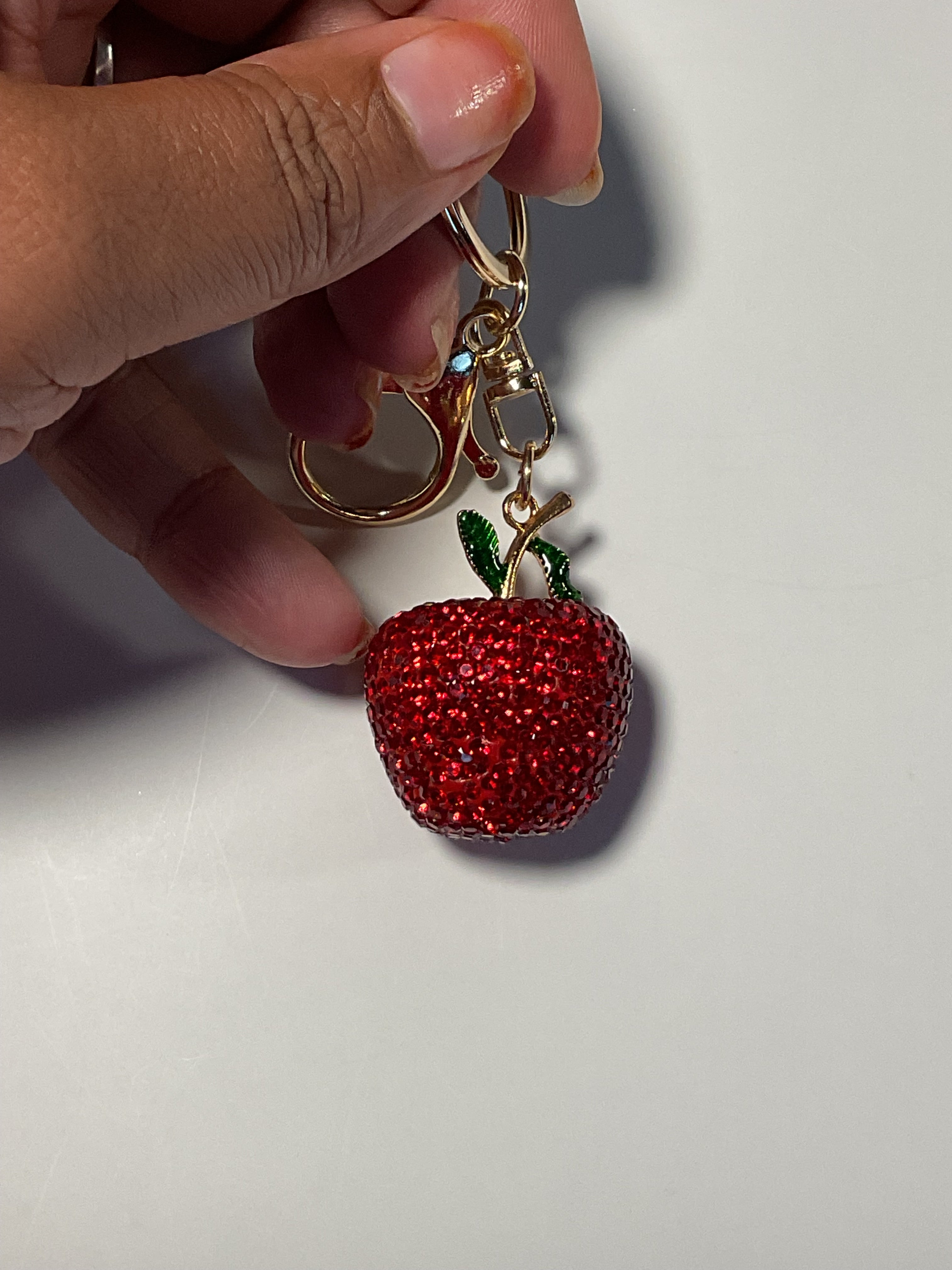 Rhinestone Key - Red Apple