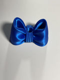 Oversized Straw Topper - Silk Blue Bow