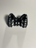 Oversized Straw Topper - Black Checkered Bow