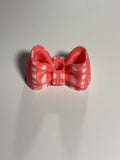 Oversized Straw Topper - Pink & White Checkered Bow
