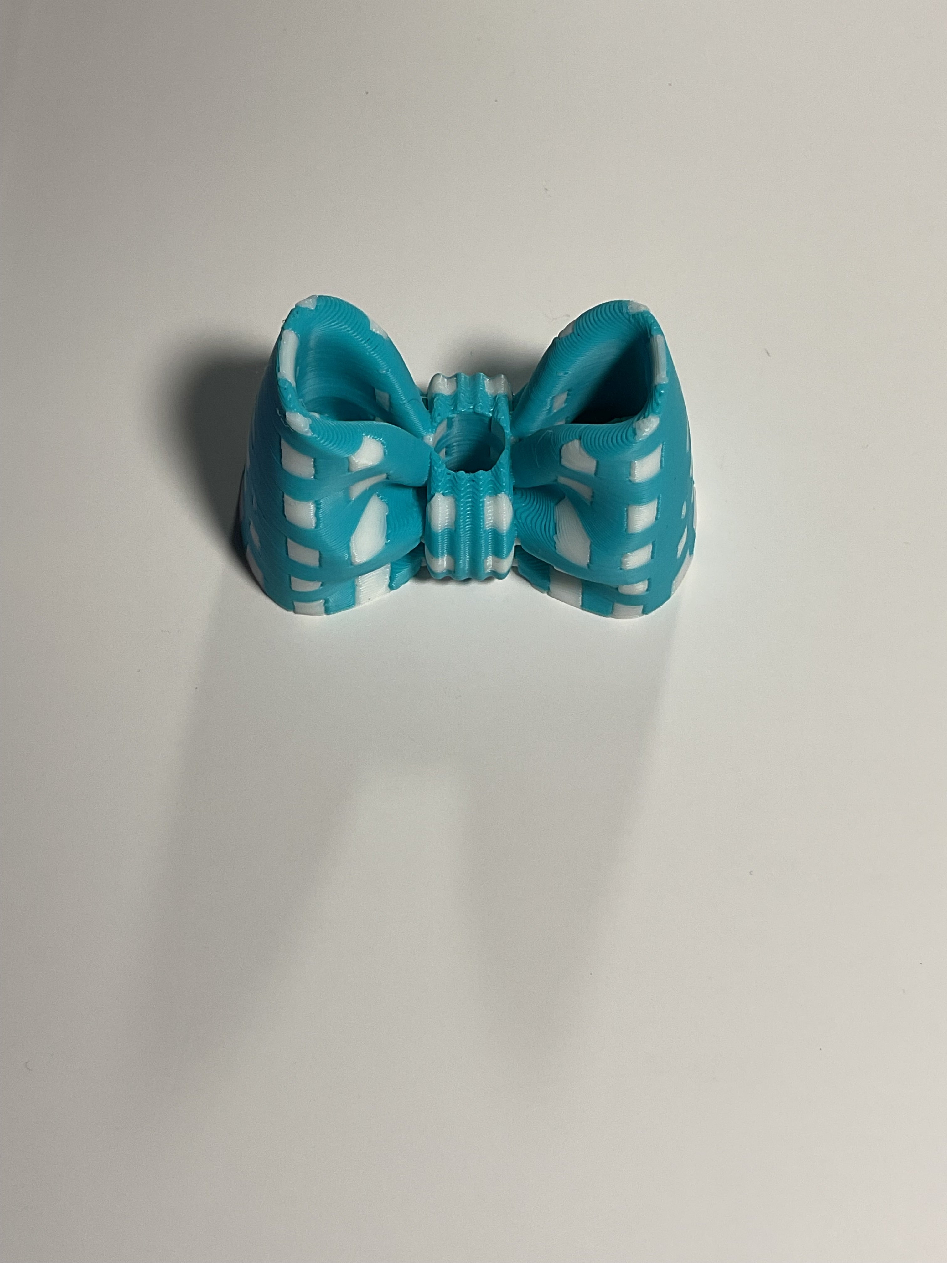 Oversized Straw Topper - Blue & White Checker
