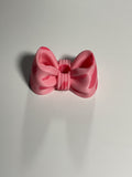 Oversized Straw Topper - Pink w spots Bow