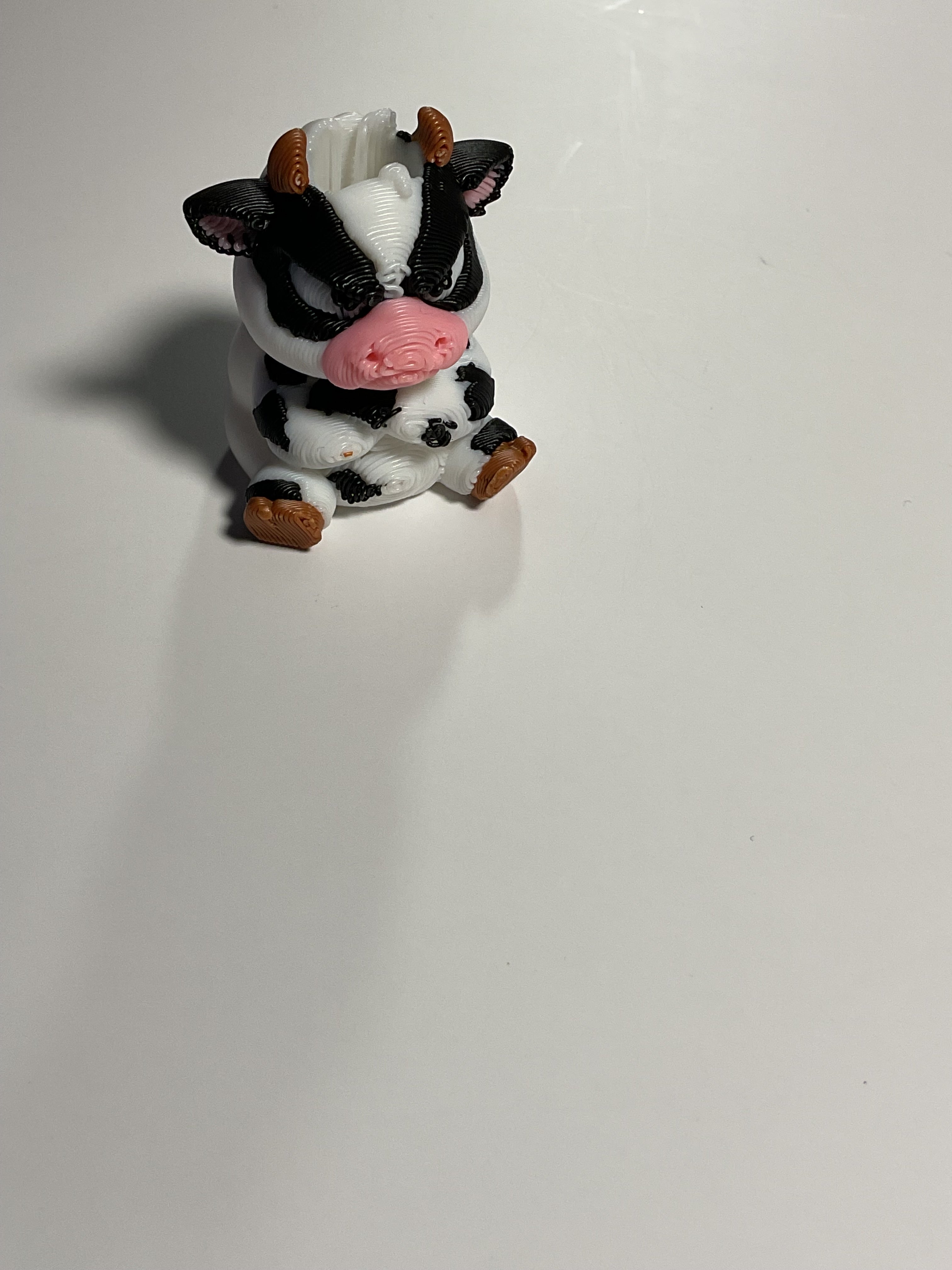 Regular Sized Straw Topper - Angry Cow(light pink nose)