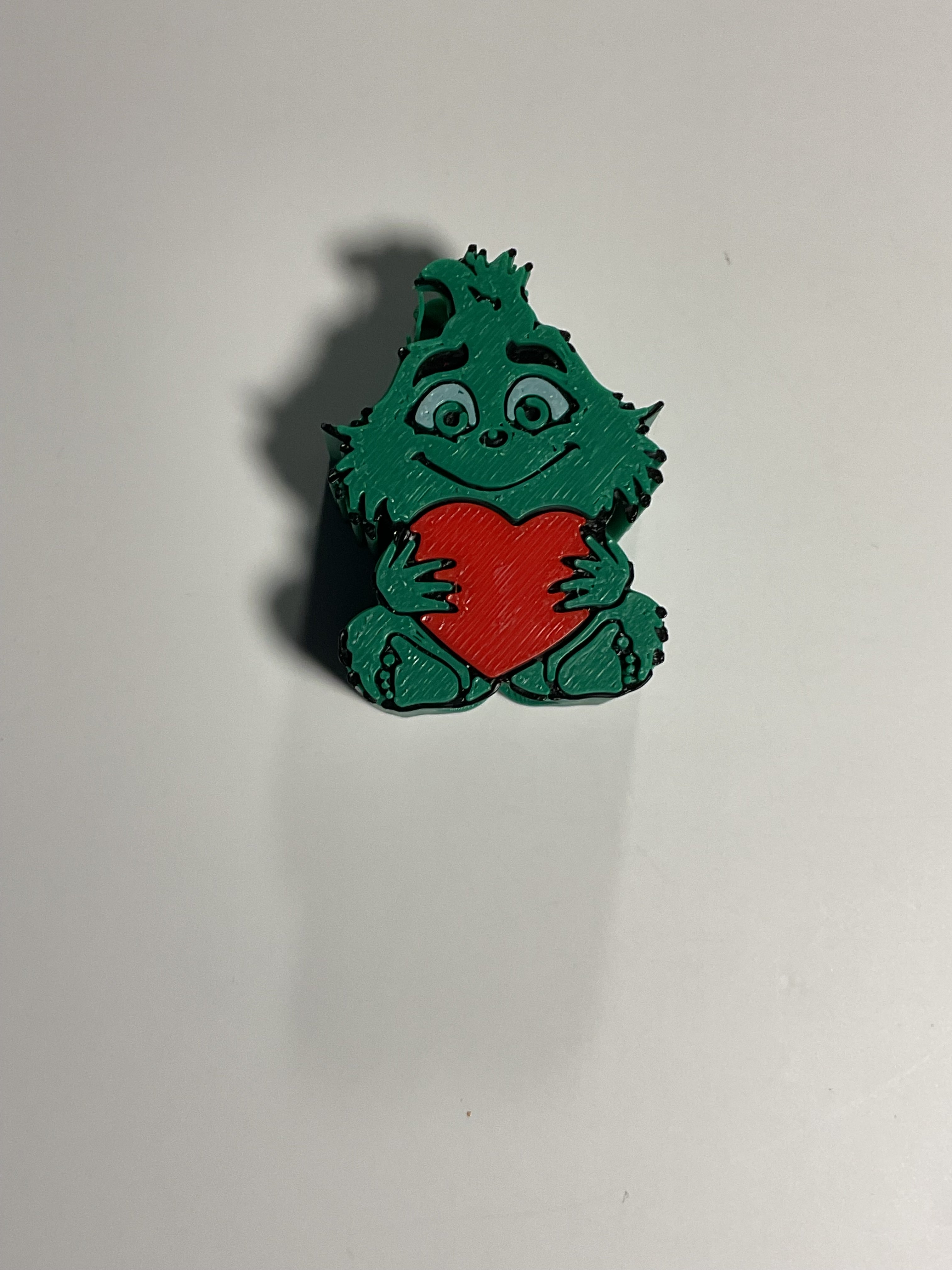 Regular Sized Straw Topper - Green guy w/ heart