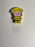Regular Sized Straw Topper - Pig In Raincoat