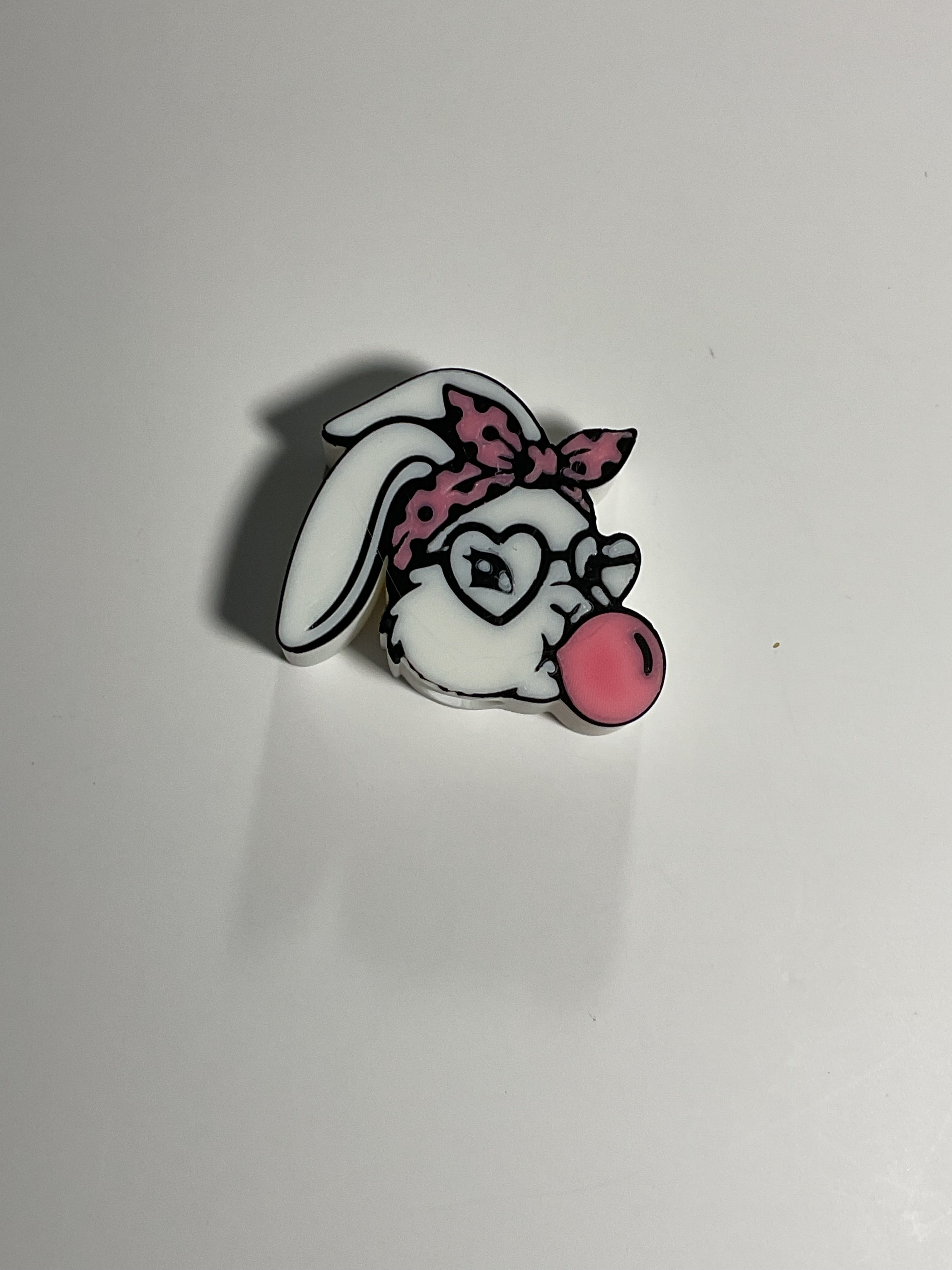 Regular Sized Straw Topper -  Bunny blowing bubble