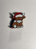 Regular Sized Straw Topper - Heifer w/ xmas hat