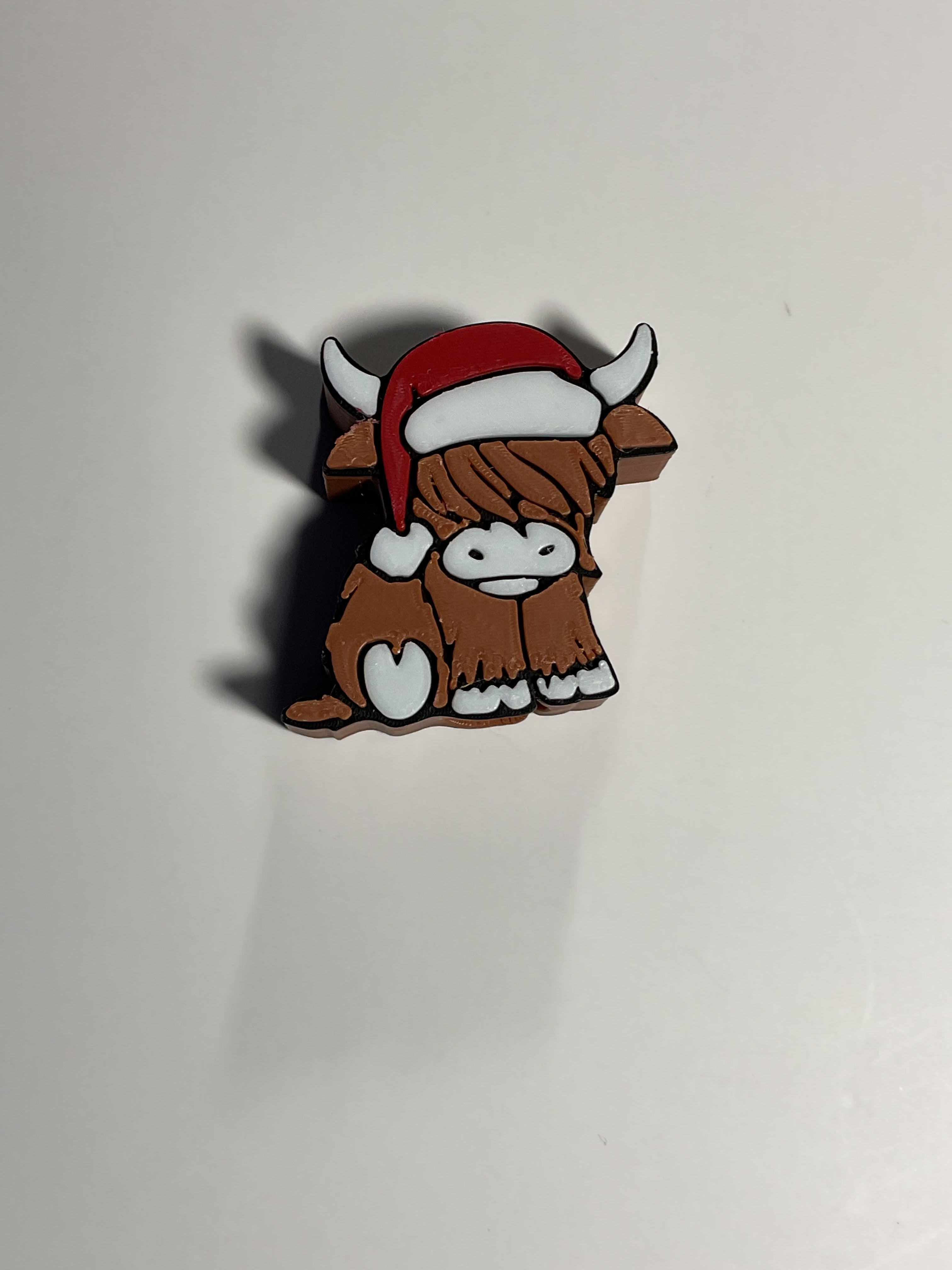 Regular Sized Straw Topper - Heifer w/ xmas hat