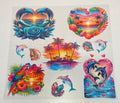 Element Sheet: Summer Multicolored Dolphins