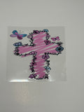 Pink Cross w/ butterflies