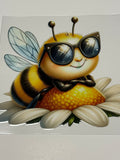 Bee with Sunglasses on a flower