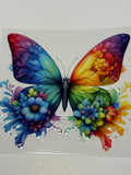 Rainbow Butterfly w/ Flowers