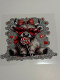 Glitter Heifer with Red Glasses