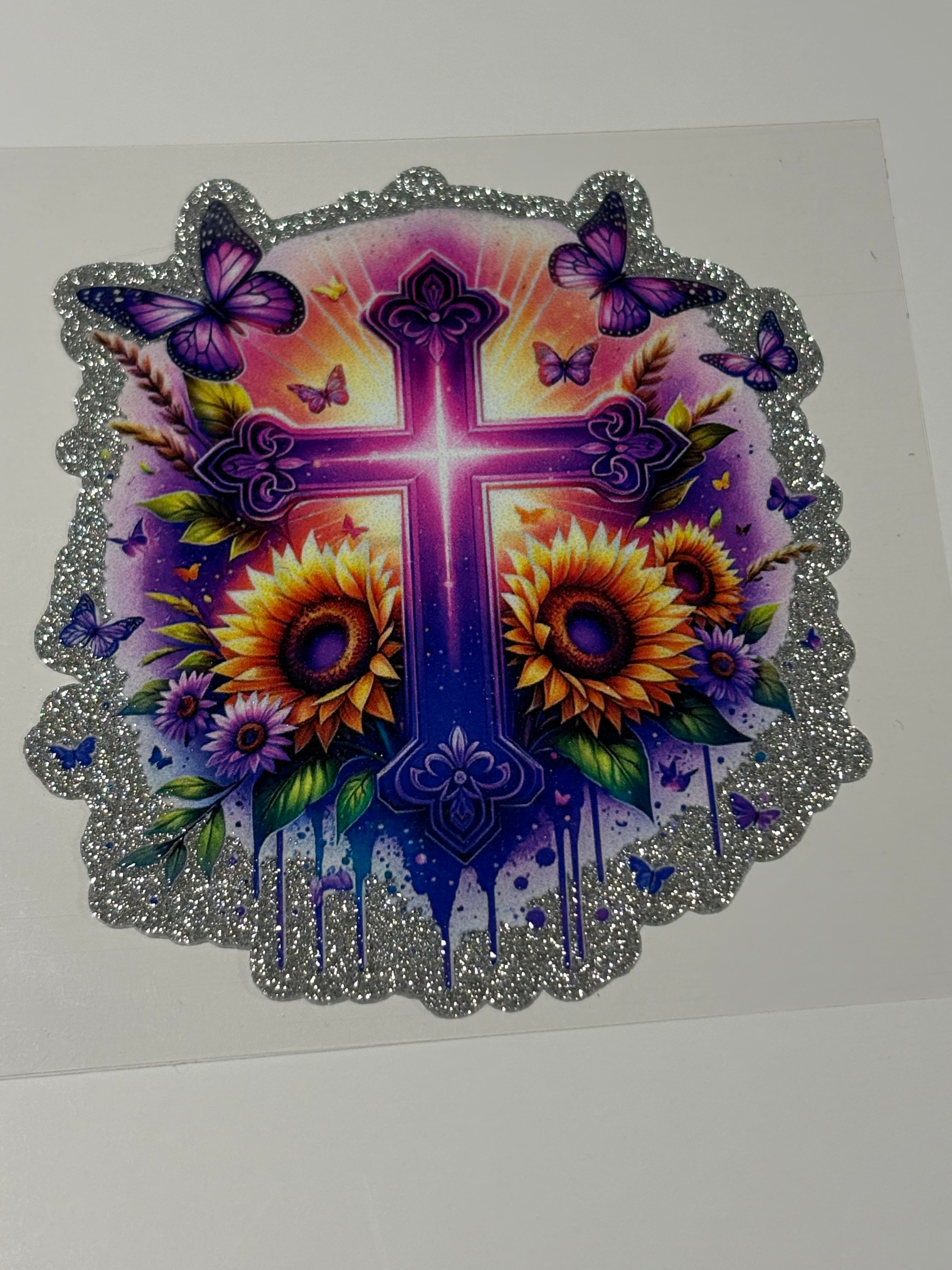 Glitter Purple Cross