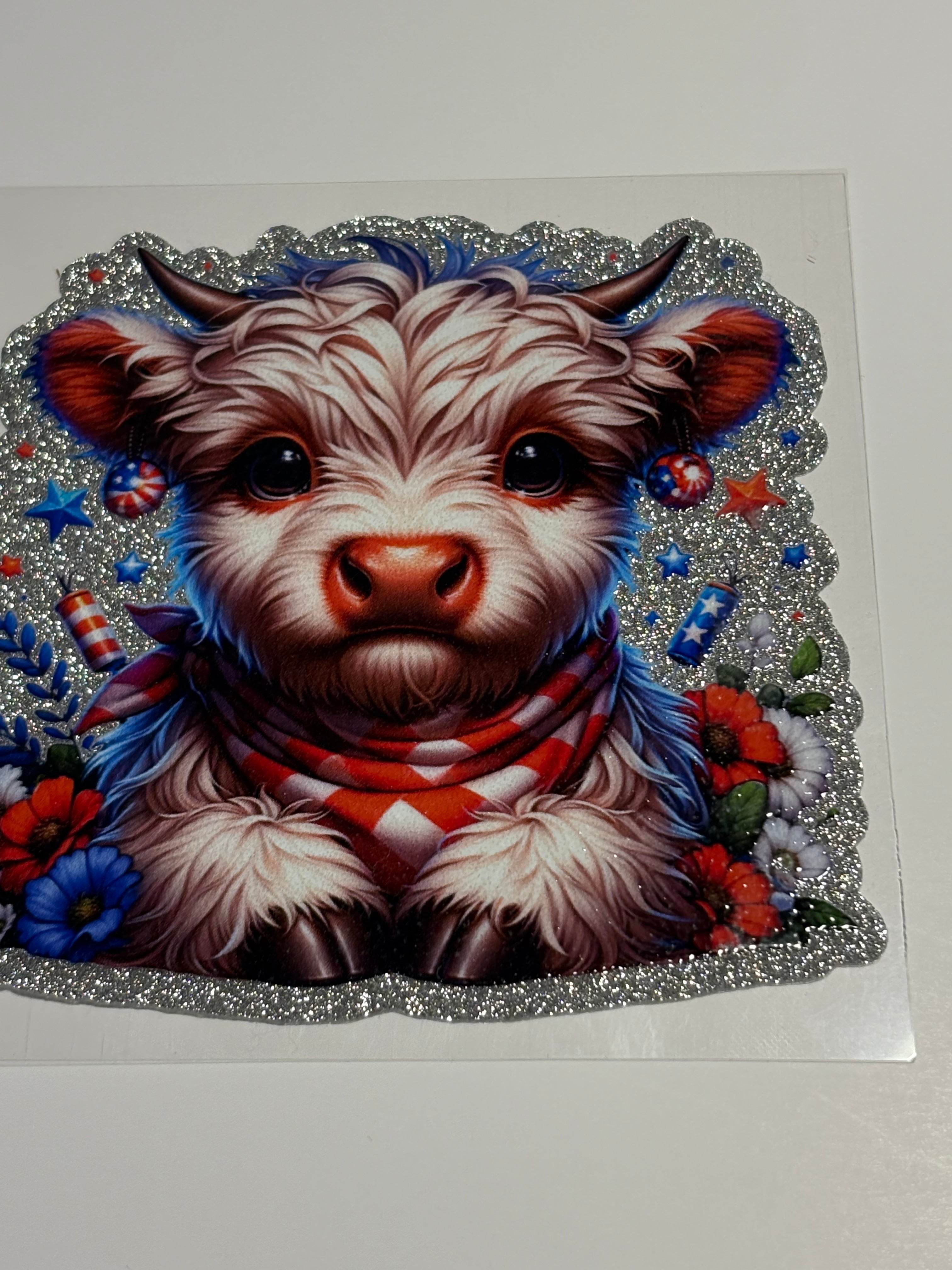 Glitter Patriotic Heifer