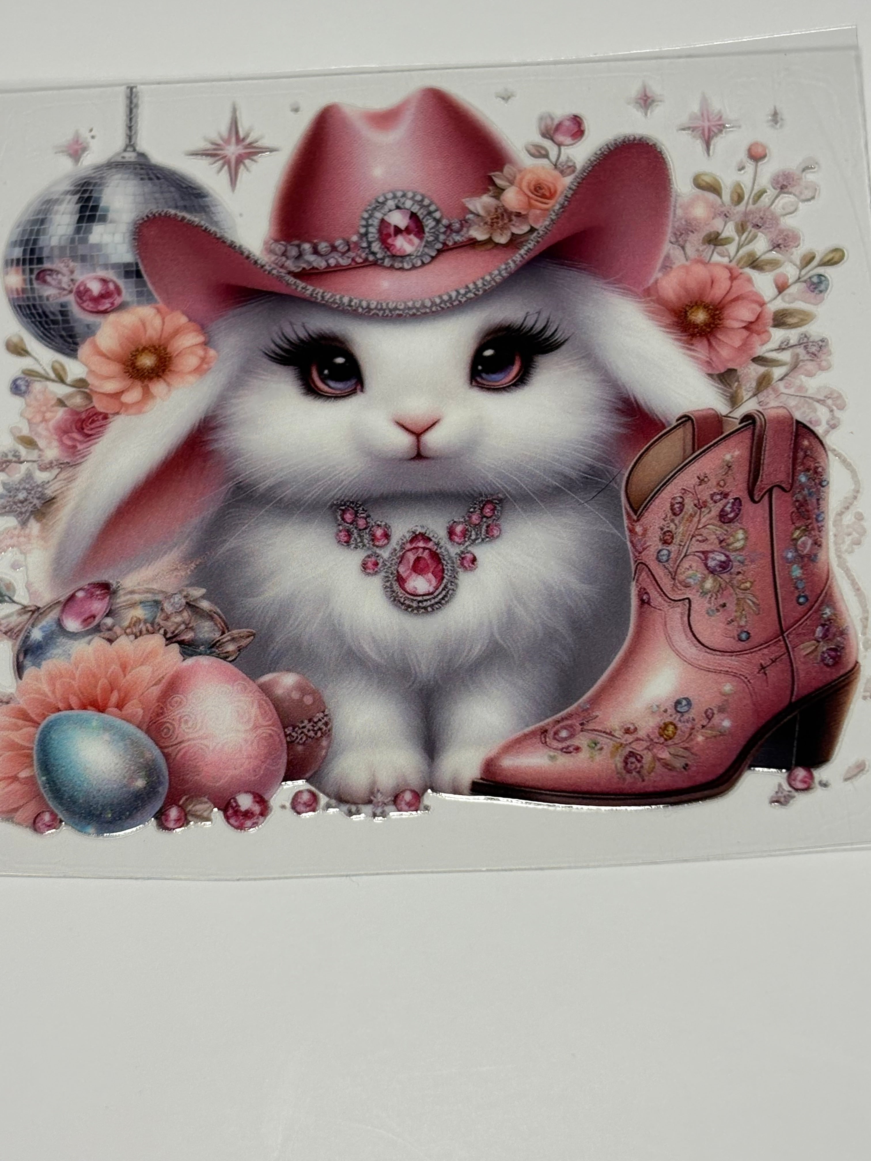Bunny in a Pink cowgirl hat(Western)