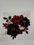 Red,Black, White Flowers