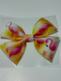 Yellow/Pink Flamingo Bow