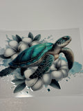 Sea Turtle w/ White Flowers
